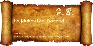 Hajdukovics Botond névjegykártya